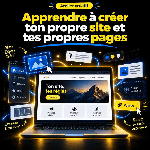 Atelier créatif "Apprendre à créer ton propre site et tes propres pages"